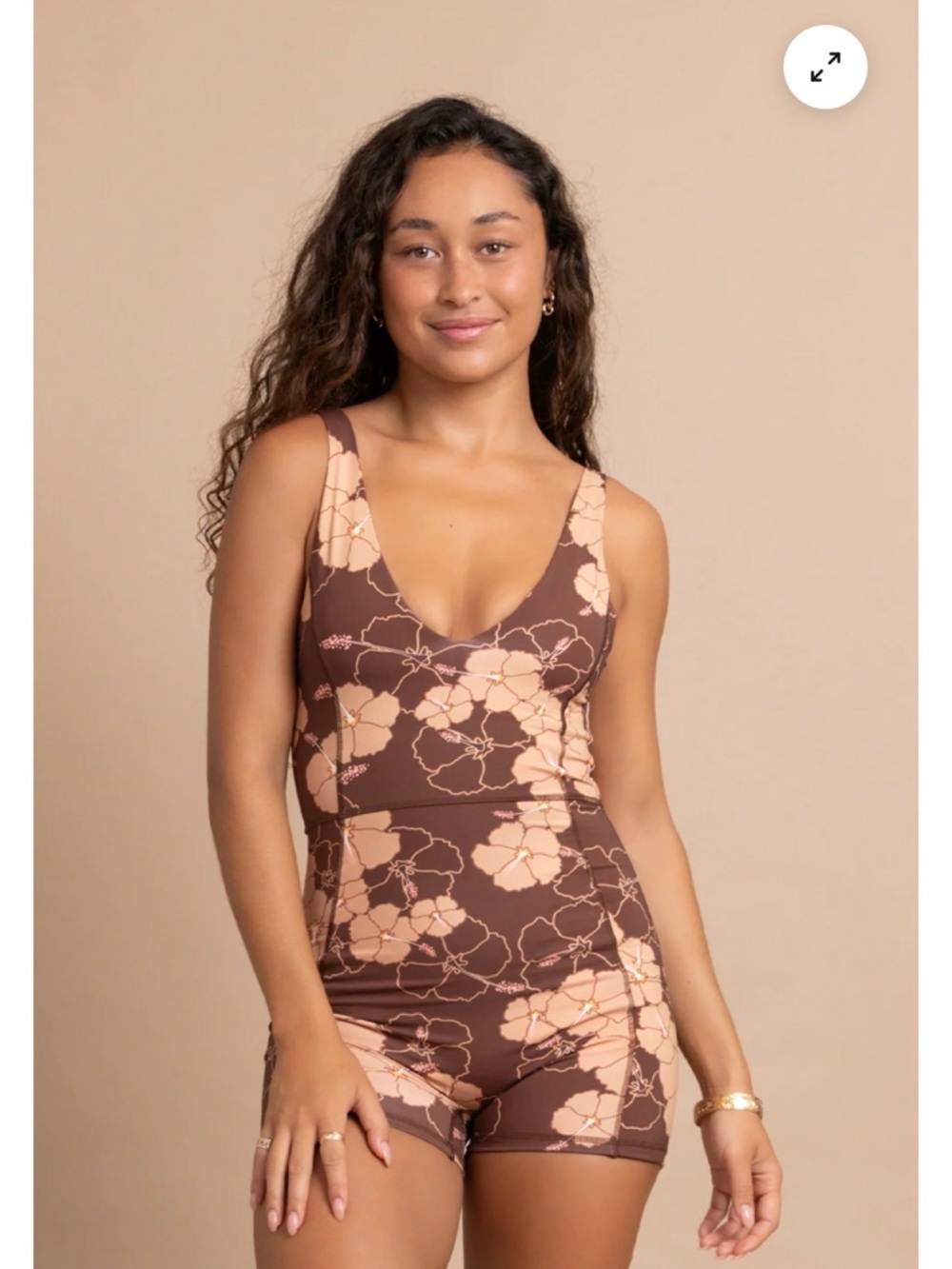 Fighting Eel Active Romper Onesie Talia Brunette Vintage Hi Size Large